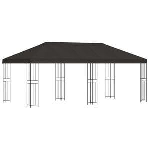vidaXL Gazebo com paredes laterais 6 x 3 m Antracite Poli&eacute;ster e A&ccedil;o