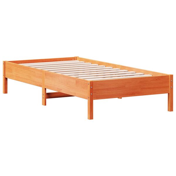 vidaXL Cama sem colch&atilde;o 90x190 cm madeira de pinho maci&ccedil;a castanho-mel