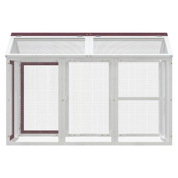 vidaXL Caixa exerc&iacute;cio p/ animais 141x94x104 cm pinho maci&ccedil;o cor moca