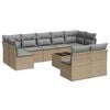 vidaXL 10 pcs conjunto de sof&aacute;s p/ jardim com almofad&otilde;es vime PE bege