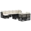 vidaXL Conjunto de Sof&aacute; de Jardim 10 unid. Preto vime PE