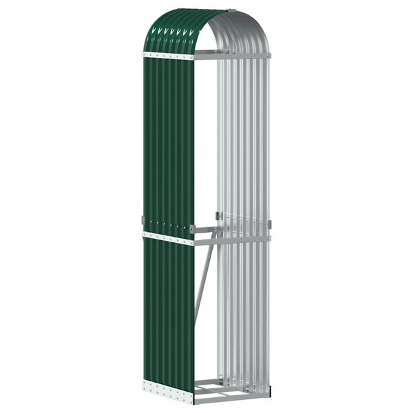 vidaXL Suporte de lenha 40x45x170 cm a&ccedil;o galvanizado verde