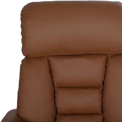 vidaXL Poltrona de massagens reclinável couro artificial castanho