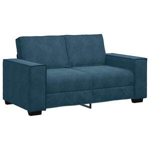 vidaXL Sof&aacute; de 2 lugares veludo 160x78x84 cm azul