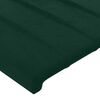 vidaXL Cabeceira cama c/ luzes LED veludo 203x16x78/88 cm verde-escuro