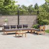 vidaXL Conjunto de Sof&aacute; de Jardim 5 pcs Marrom e Cinza