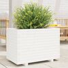 vidaXL Vaso/floreira de jardim 70x40x49,5 cm pinho maciço branco