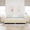 vidaXL Cama Box com colch&atilde;o Creme 200 x 200 cm tecido