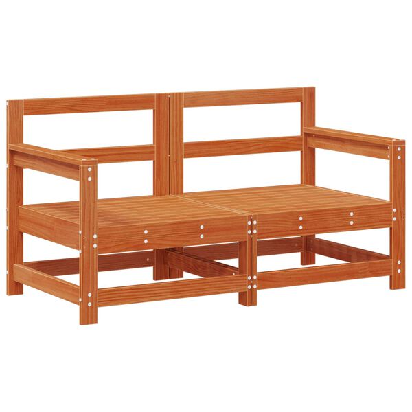 vidaXL Conjunto de Lounge de Jardim 7 pcs Castanho Cera