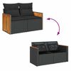 vidaXL 6 pcs conjunto sof&aacute;s jardim c/ almofad&otilde;es vime PE/ac&aacute;cia preto
