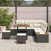 vidaXL Conjunto de Sof&aacute; de Jardim 8 pcs Preto Rattan Sint&eacute;tico