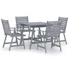 vidaXL 5 pcs conjunto de jantar jardim madeira ac&aacute;cia maci&ccedil;a cinzento