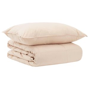 vidaXL Conjunto de Edredom 2 unid. 135 x 200 cm Inverno 350 gsm Bege