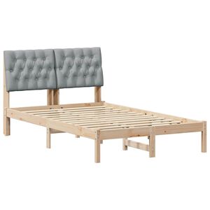 vidaXL Estrutura de Cama com Cabeceira Estofada Castanho 120 x 190 cm