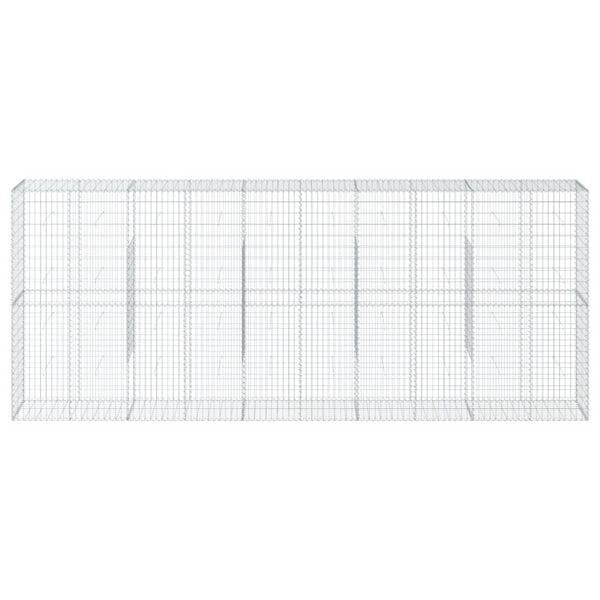vidaXL Cesto gabião com cobertura 500x50x200 cm ferro galvanizado