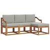 vidaXL Conjunto de Sof&aacute;s para Exterior 4 unid. Cinza Natural e Claro