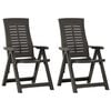 vidaXL Cadeiras de jardim reclináveis 2 pcs plástico antracite