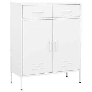 vidaXL Arm&aacute;rio de arruma&ccedil;&atilde;o a&ccedil;o 80x35x101,5 cm branco