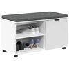 vidaXL Banco de Hall com almofada com porta Branco 80 x 38 x 46 cm