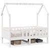 vidaXL Cama infantil formato casa 70x140 cm pinho maci&ccedil;o branco