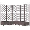 vidaXL Vaso/floreira jardim c/ treli&ccedil;a 120x120x121,5 cm PP castanho