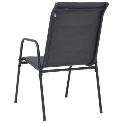 vidaXL Cadeiras de jardim empilháveis 6 pcs aço e textilene antracite