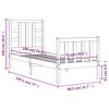 vidaXL Estrutura cama de solteiro pequena c/ cabeceira madeira maci&ccedil;a