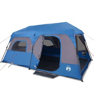 vidaXL Tenda familiar 9 pessoas liberta&ccedil;&atilde;o r&aacute;pida imperme&aacute;vel azul