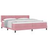 vidaXL Cama Box com cabeceira Manual Rosa 200 x 200 cm Veludo