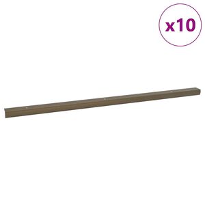 vidaXL Perfis para degraus 10 pcs Castanho 67 cm Alumínio