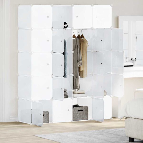 vidaXL Organizador cubos armazenamento com 20cubos var&otilde;es suspensos PP