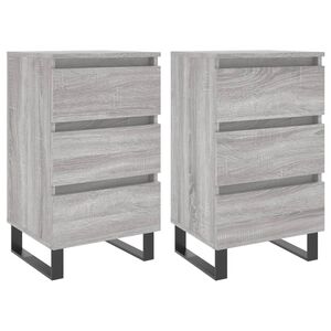 vidaXL Mesas de cabeceira 2 pcs derivados de madeira cinzento sonoma