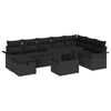 vidaXL Conjunto de Sof&aacute; de Jardim 9 unid. Preto vime PE
