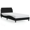 vidaXL Estrutura de cama Dover 100x200 cm tecido preto