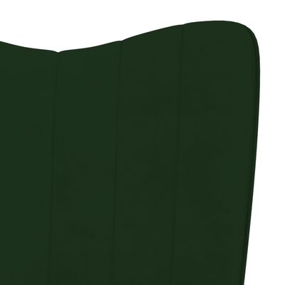 vidaXL Cadeira de descanso veludo verde-escuro