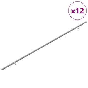 vidaXL Ma&ccedil;aneta de Arm&aacute;rio 12 pcs Prateado 900 mm A&ccedil;o inoxid&aacute;vel