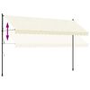 vidaXL Toldo retr&aacute;til 400x150 cm tecido e a&ccedil;o cor creme