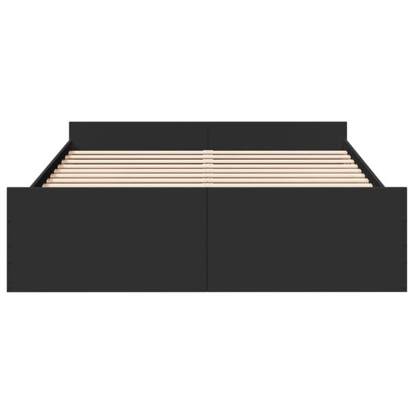vidaXL Estrutura de cama c/ gavetas 160x200 cm derivados madeira preto