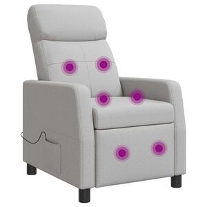 vidaXL Recliner de Massagem Cinza Nuvem Tecido