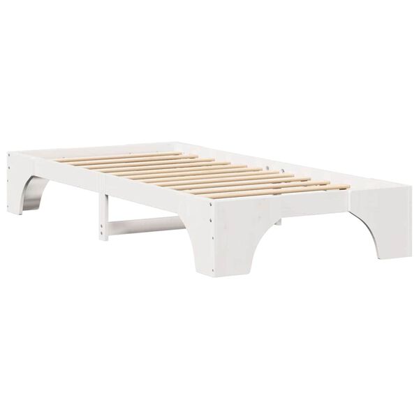 vidaXL Estrutura da Cama Branco 75 x 190 cm Madeira de Pinheiro S&oacute;lida