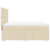 vidaXL Cama com molas/colch&atilde;o 140x190 cm tecido cor creme