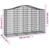 vidaXL Cestos gabião arqueados 3pcs 200x50x120/140cm ferro galvanizado