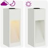 vidaXL Luz Solar LED de Caminho 2 pcs Branco A&ccedil;o Laminado a Frio