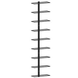 vidaXL Garrafeira de parede para 9 garrafas ferro preto