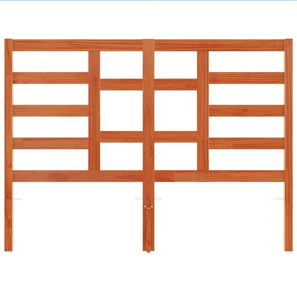 vidaXL Cabeceira 135 cm madeira de pinho maciça castanho-mel