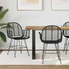 vidaXL Cadeira de jantar 2 pcs Preto 57 x 54,5 x 85 cm Rattan e Ferro