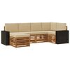 vidaXL Conjunto de Sof&aacute; Sectional com almofada 6 pcs Natural e Bege