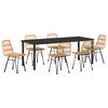 vidaXL Conjunto de Jantar para Jardim 7 unid. Castanho