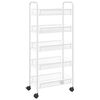 vidaXL Carrinho de cozinha com 5 prateleiras ferro 46x26x105 cm branco