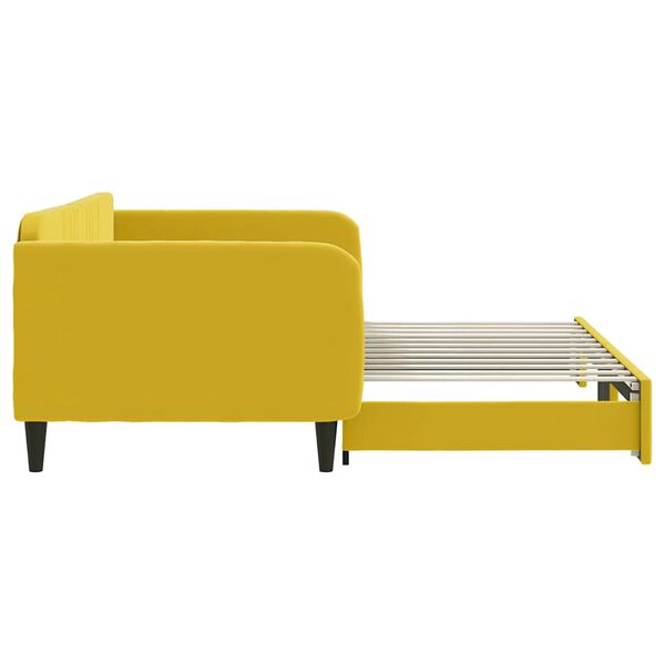 vidaXL Sof&aacute;-cama com gavet&atilde;o 100x200 cm veludo amarelo